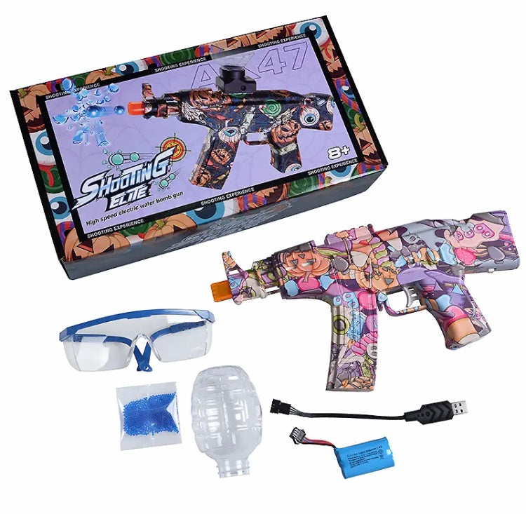 Printed Water Bomb Gun, Outdoor Gel Bullet Toy, Electric Shock Wave Shooting Gun Printed Water Bomb Gun, Outdoor Gel Bullet Toy, Electric Shock Wave Shooting Gun